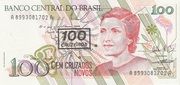 100 CRUZEIROS (3ª EDIÇÃO; COM CARIMBO) - CRUZEIRO (1990-1993)