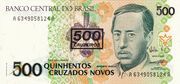 500 CRUZEIROS (3ª EDIÇÃO; COM CARIMBO) - CRUZEIRO (1990-1993)