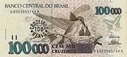 100 CRUZEIROS REAIS (COM CARIMBO) - CRUZEIRO REAL (1993-1994)