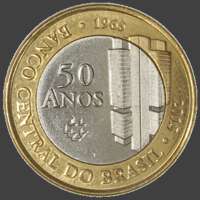 MOEDA COMEMORATIVA DOS 50 ANOS DO BANCO CENTRAL DO BRASIL